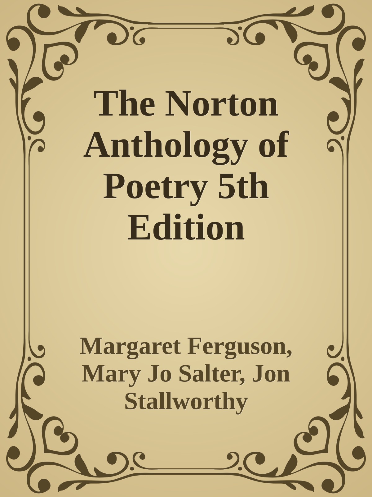 The Norton Anthology of Poetry 5th Edition